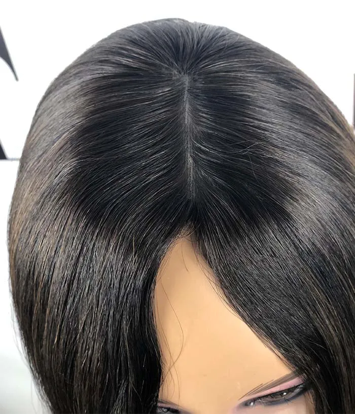 Medium Length Wig Skin Top Wigs
