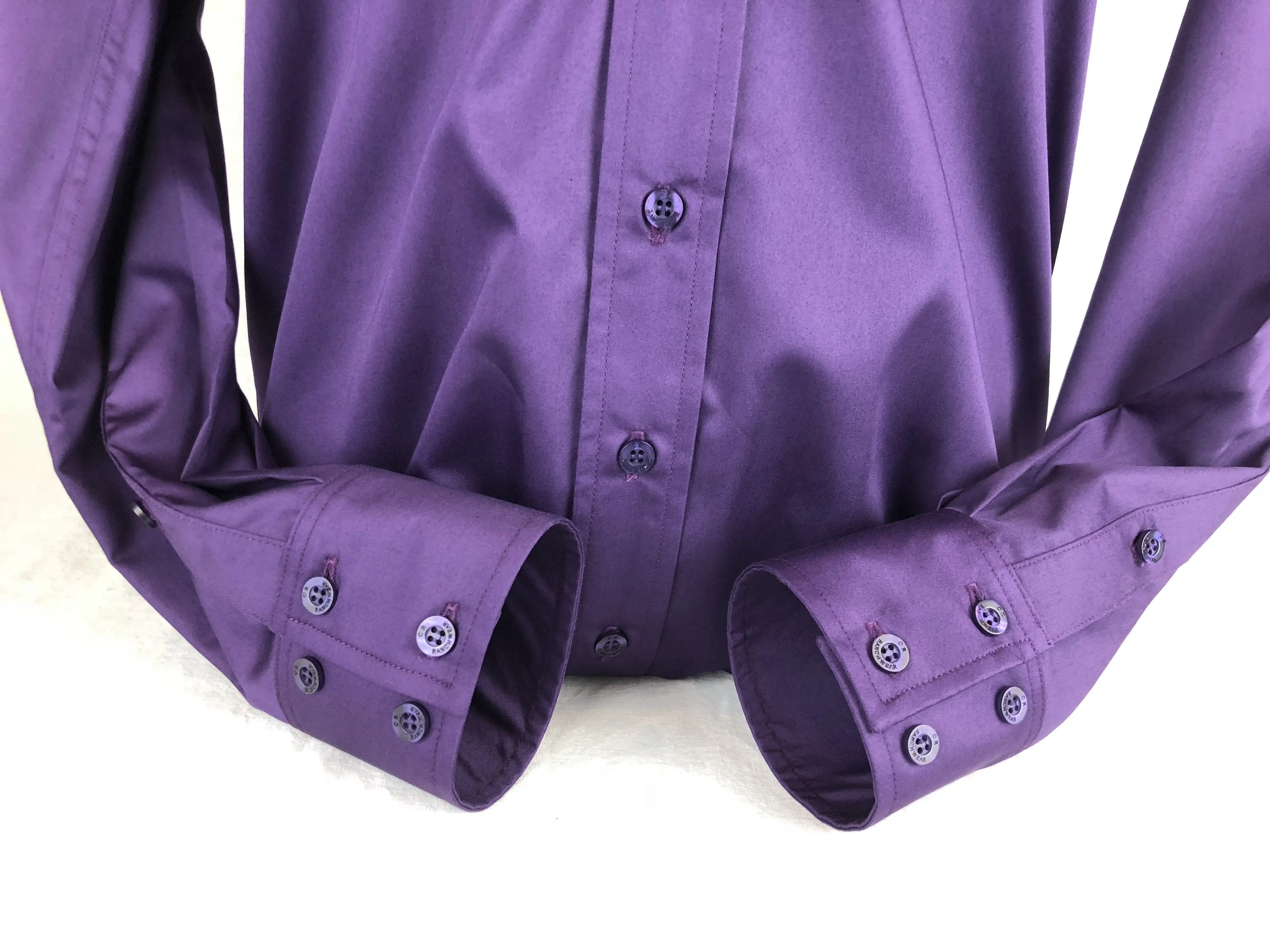 Men's CR Western Pro Purple Cotton Sateen