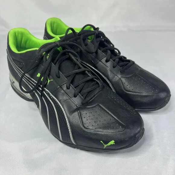 Mens Puma~Black/Green Sneakers~Size 11~Pre-owned