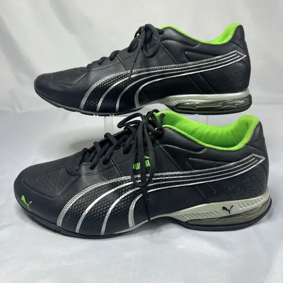 Mens Puma~Black/Green Sneakers~Size 11~Pre-owned