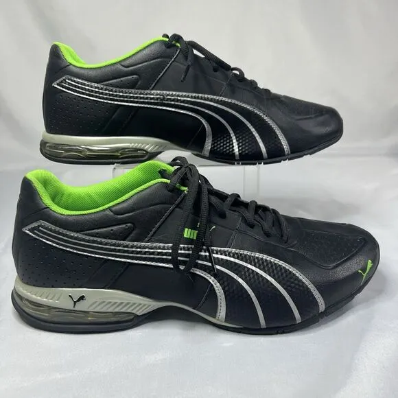 Mens Puma~Black/Green Sneakers~Size 11~Pre-owned