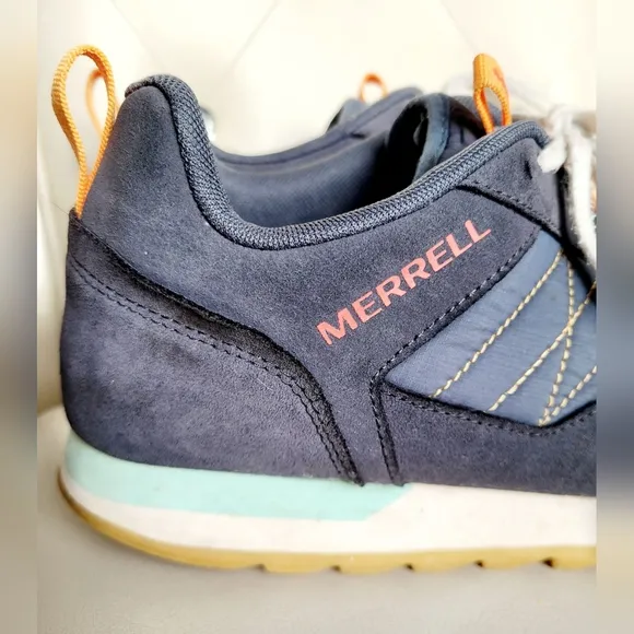 Merrell Alpine Men's Trail Mountain Tourism Sneakers Suede Leather Blue US 12