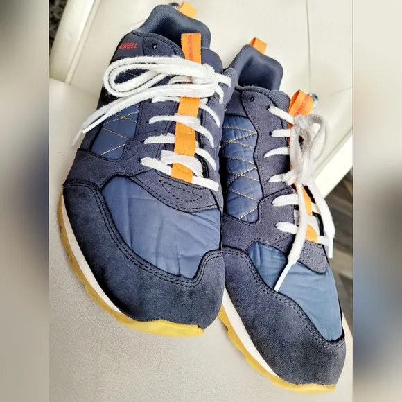 Merrell Alpine Men's Trail Mountain Tourism Sneakers Suede Leather Blue US 12