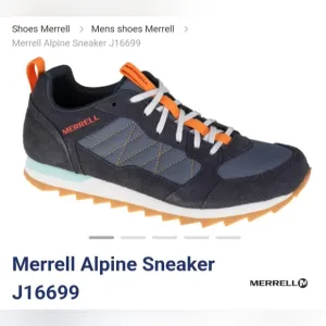 Merrell Alpine Men's Trail Mountain Tourism Sneakers Suede Leather Blue US 12