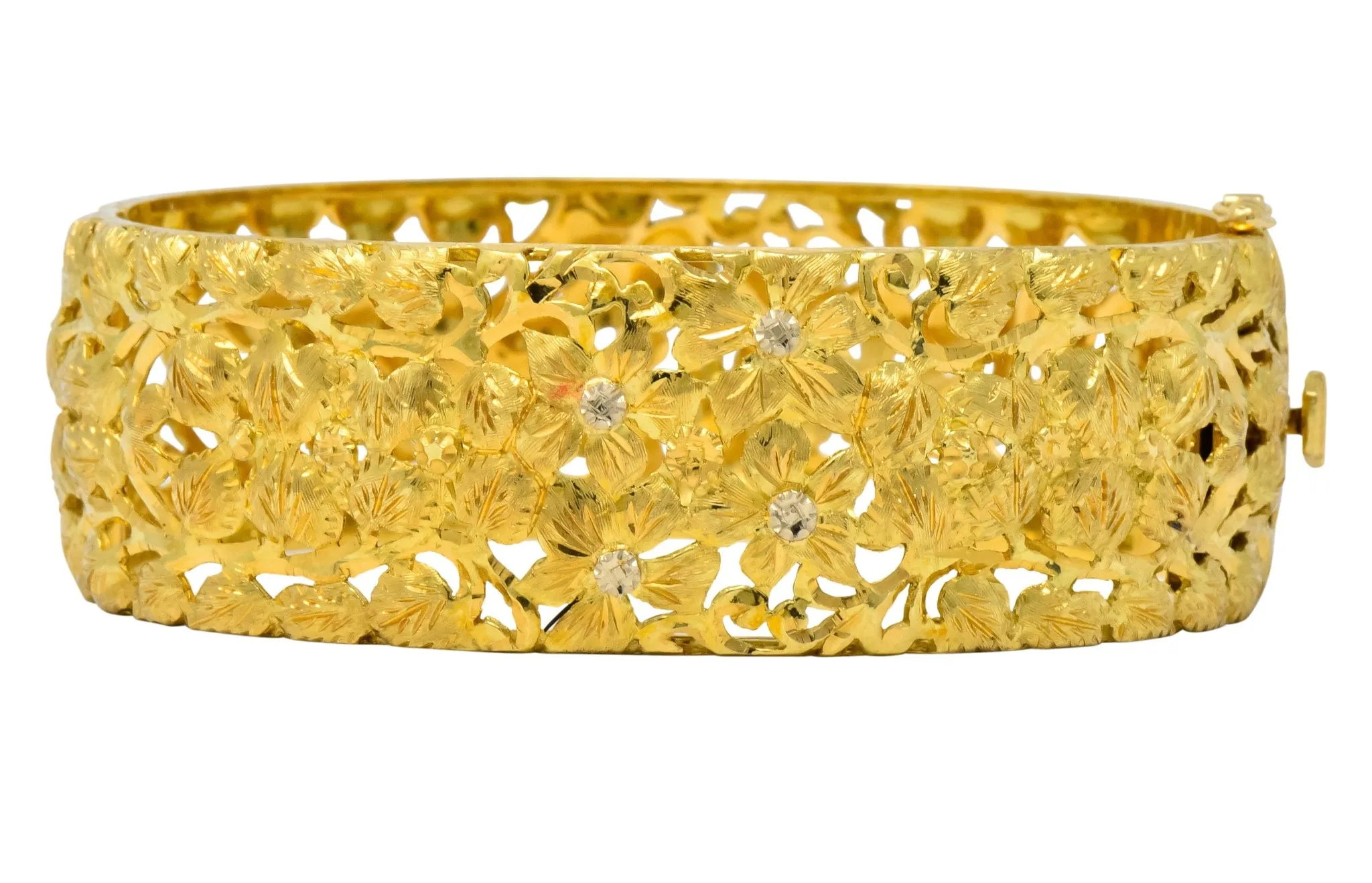 Milor 18 Karat Gold Hinged Bangle Bracelet