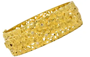 Milor 18 Karat Gold Hinged Bangle Bracelet