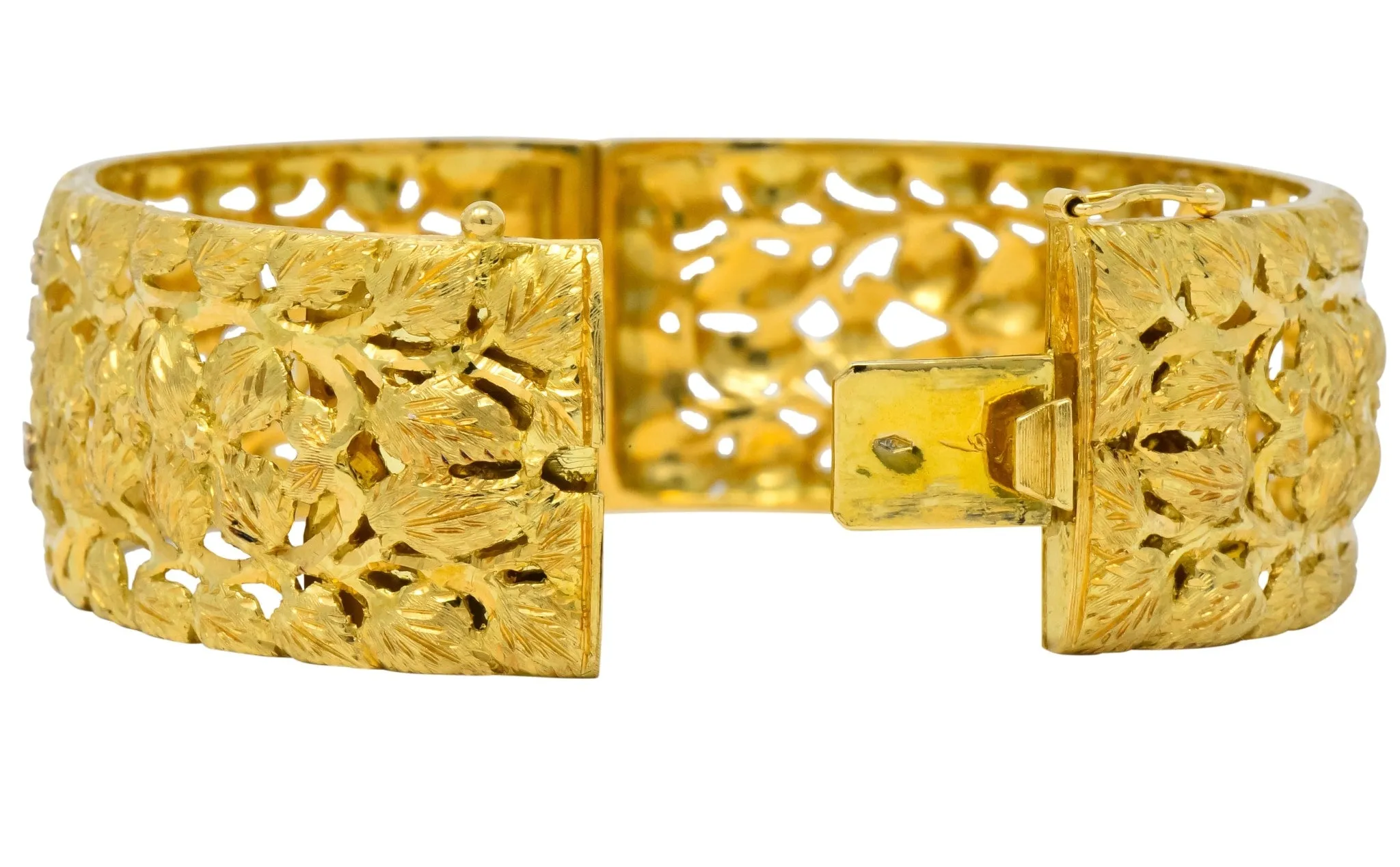Milor 18 Karat Gold Hinged Bangle Bracelet