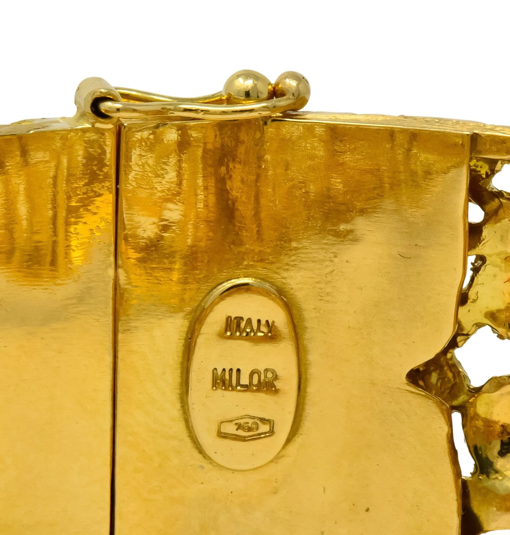 Milor 18 Karat Gold Hinged Bangle Bracelet