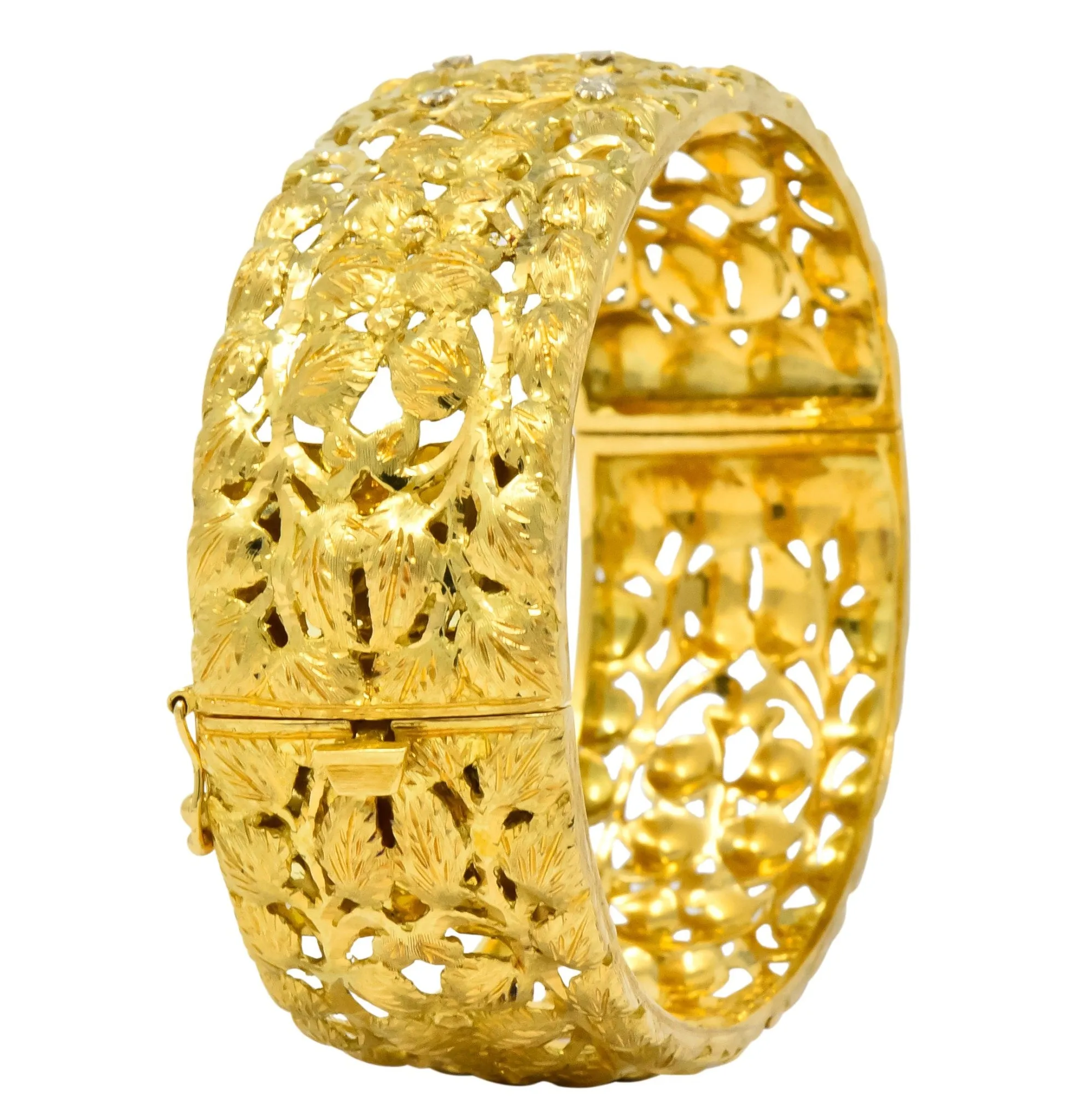 Milor 18 Karat Gold Hinged Bangle Bracelet