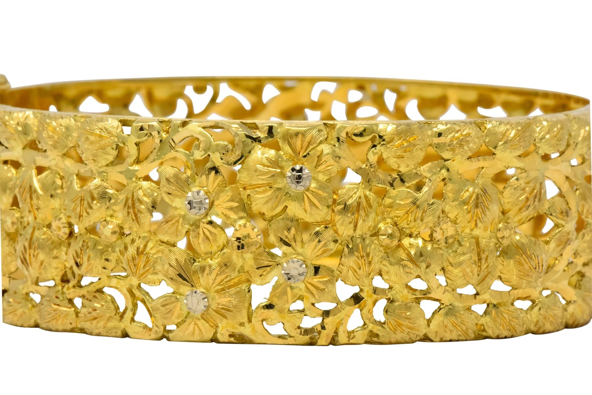 Milor 18 Karat Gold Hinged Bangle Bracelet
