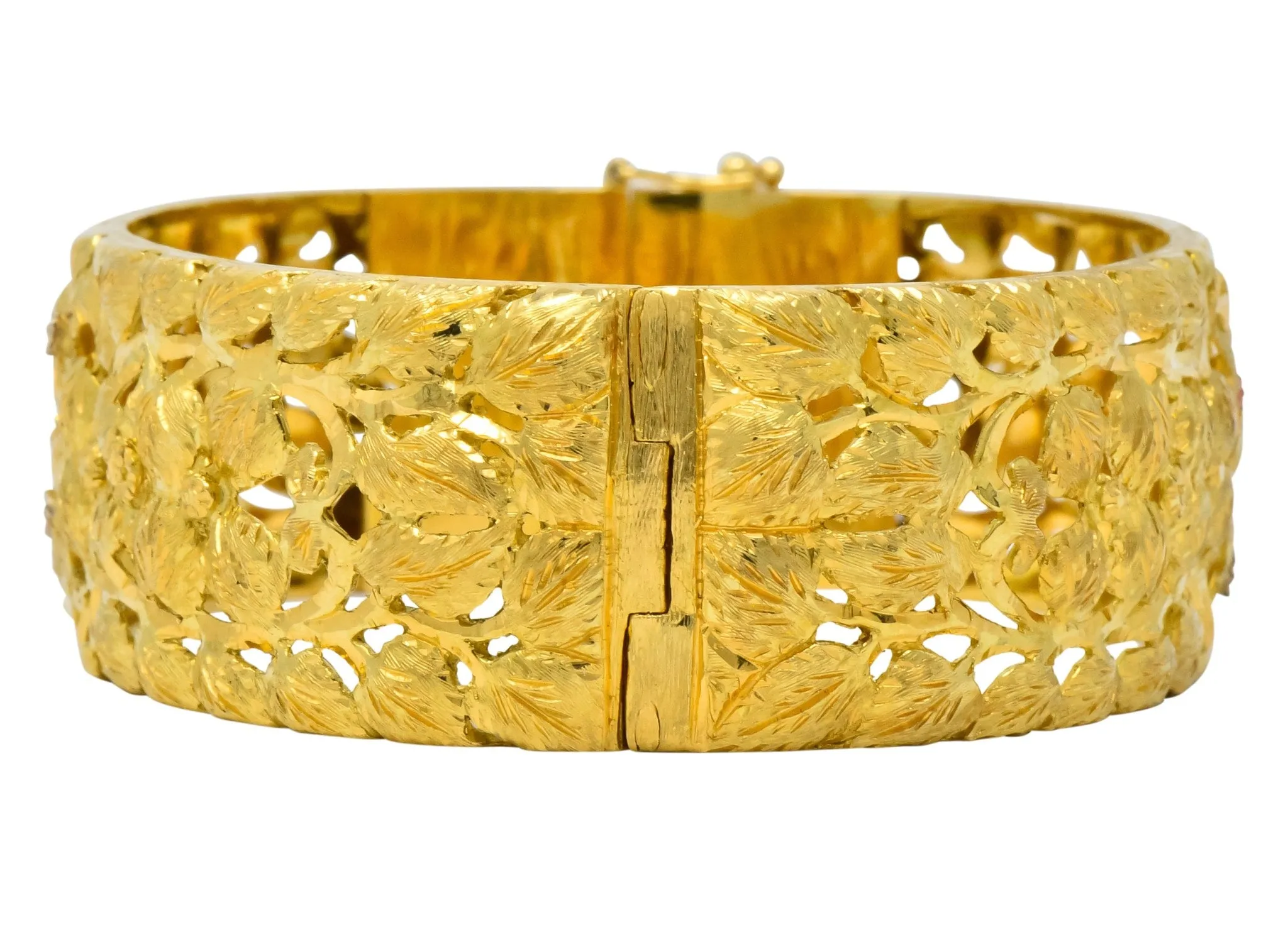 Milor 18 Karat Gold Hinged Bangle Bracelet