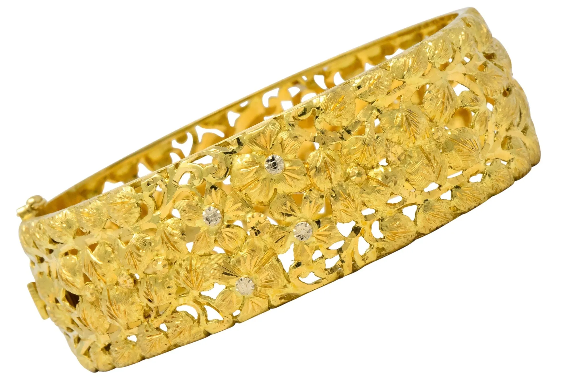 Milor 18 Karat Gold Hinged Bangle Bracelet
