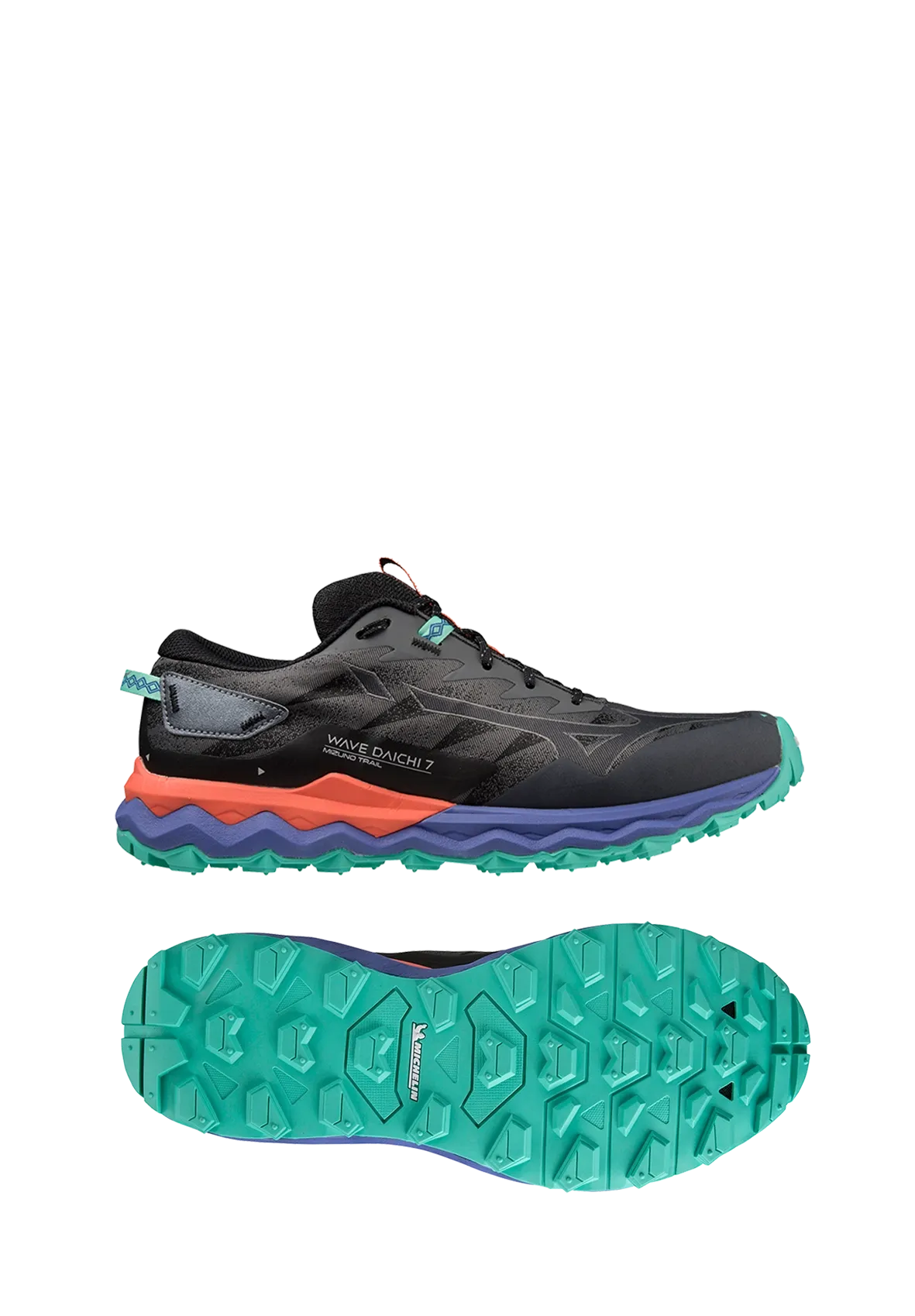 Mizuno Wave Daichi 7 Mens - Iron Gate/Ebony/Living Coral