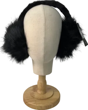 my accessories london Black Fluffy Faux-fur Earmuffs One Size