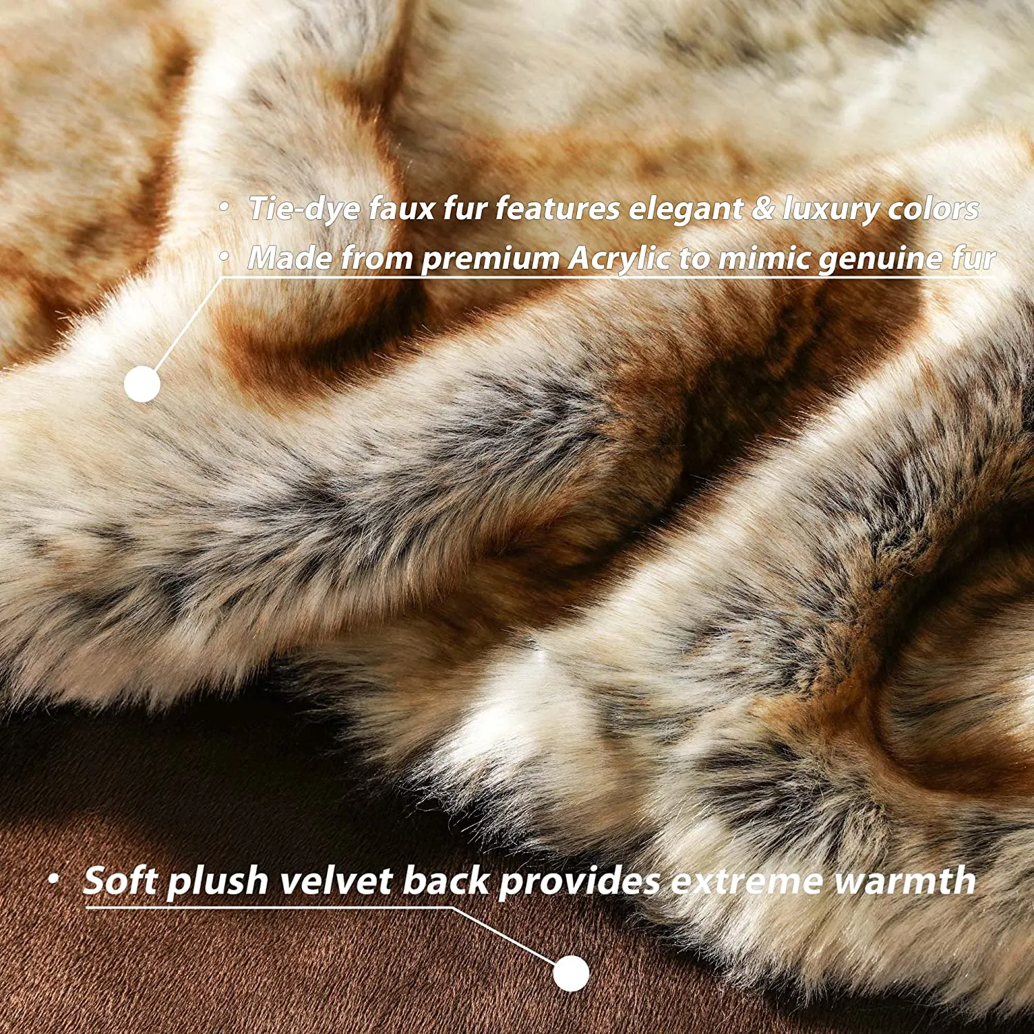 New BATTILO HOME Luxury Faux Fur Blanket Large 50 x60 Inches Super Soft Throw Blanket! Reversible to Plush Velvet! Nice packaging for Gift Giving! Retails $105 