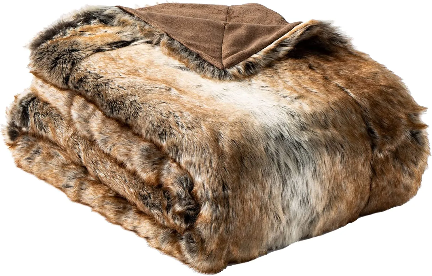 New BATTILO HOME Luxury Faux Fur Blanket Large 50 x60 Inches Super Soft Throw Blanket! Reversible to Plush Velvet! Nice packaging for Gift Giving! Retails $105 