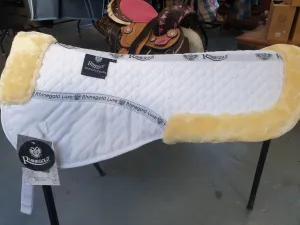 NEW rhinegold luxe fur saddle half pad, sizes pony and full, white and natural FREE POSTAGE 🟢