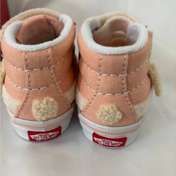 New Vans sz4.5 Toddler Sk8-Reissue Garden Party Peach dust Bunny Velcro sneakers