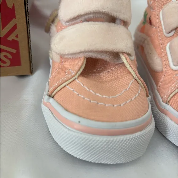 New Vans sz4.5 Toddler Sk8-Reissue Garden Party Peach dust Bunny Velcro sneakers
