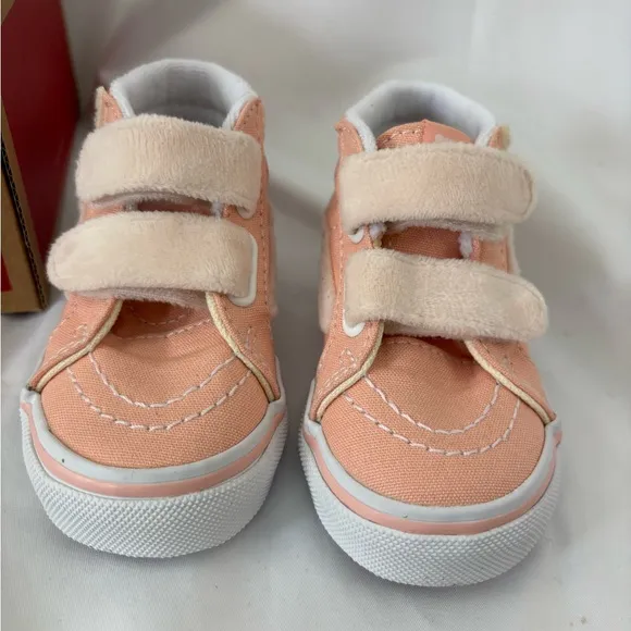 New Vans sz4.5 Toddler Sk8-Reissue Garden Party Peach dust Bunny Velcro sneakers