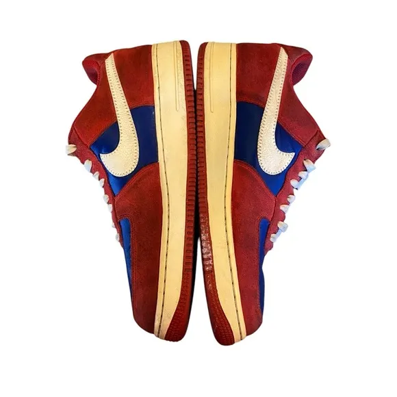 Nike Air Force 1 Suede and Silk Low Scissors - blue &amp; red Size 11