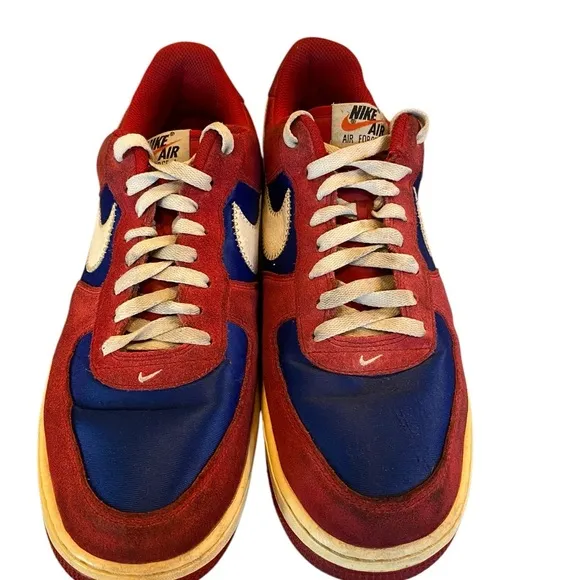 Nike Air Force 1 Suede and Silk Low Scissors - blue &amp; red Size 11