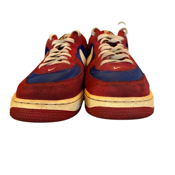 Nike Air Force 1 Suede and Silk Low Scissors - blue &amp; red Size 11