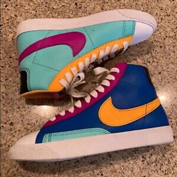 NIKE BLAZER MID BATTLE BLUE MULTICOLOR CZ9441-400 SNEAKERS Size Big kids 6.5