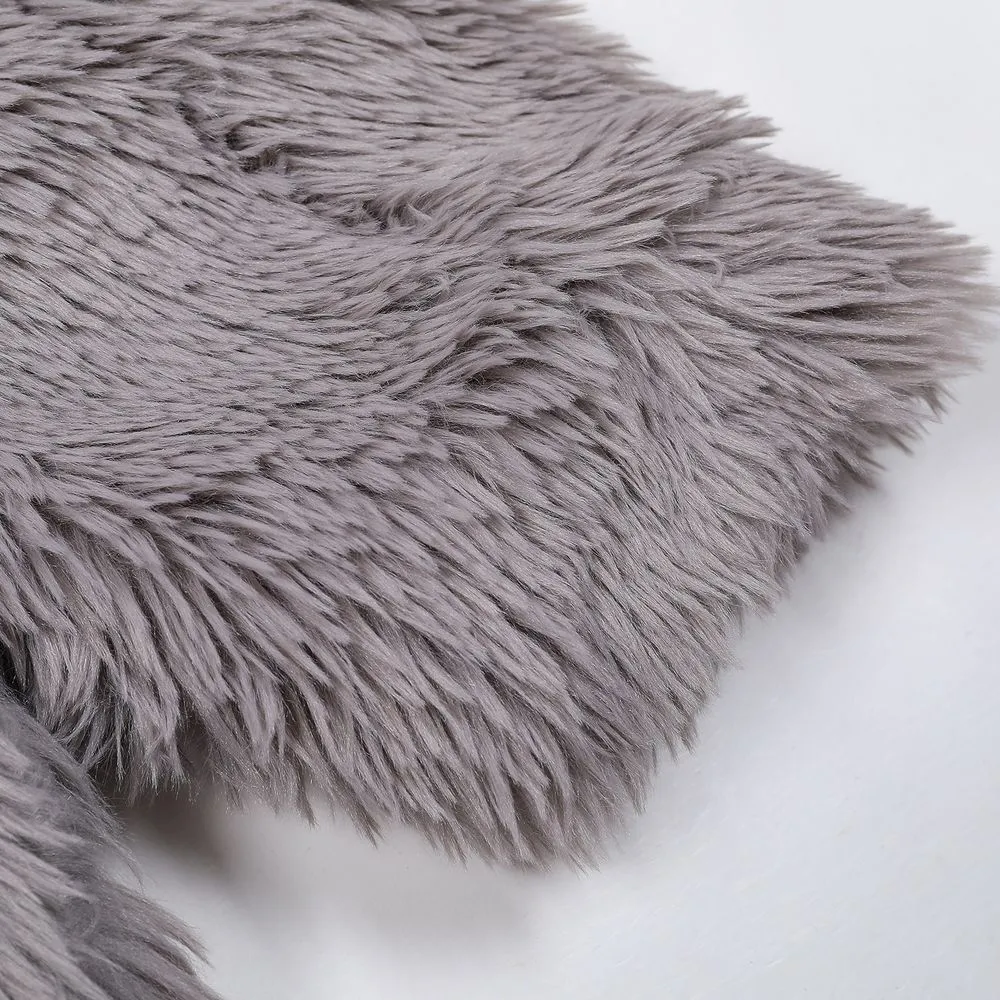 【NOW TREND】Leather Button Zip Fur Collar Coat