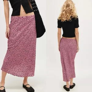 NWT Free People Remi Midi Skirt Animal Print Pink XS