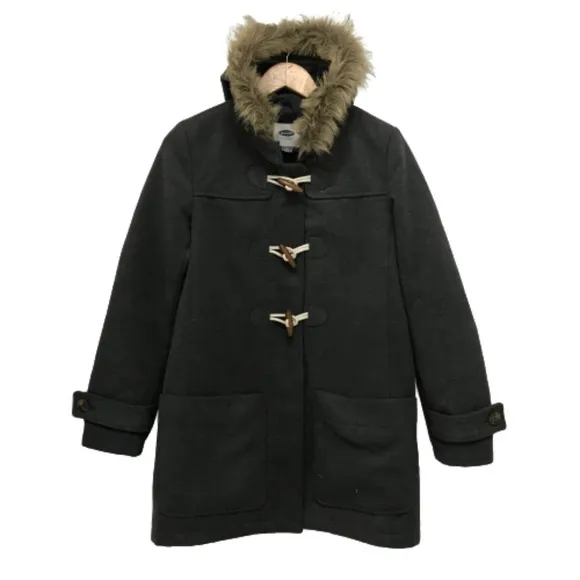Old Navy Duffle Toggle Coat - Fur Hood Medium