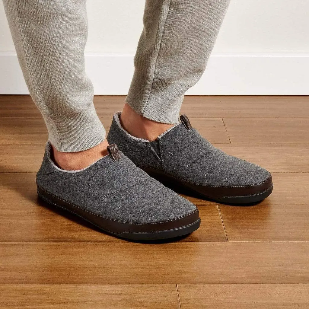 OluKai Men's Mahana Heathered Jersey Slippers