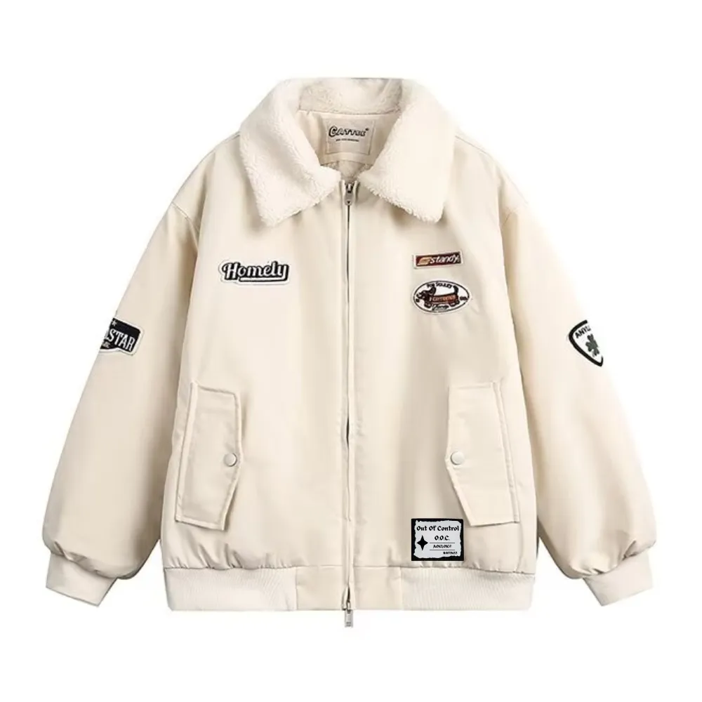 OOC' Old-School Fur Collar Sherpa Jacket Coat