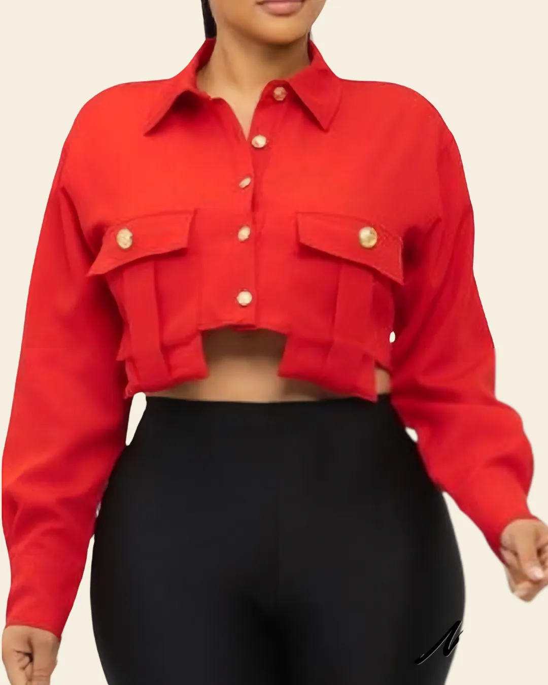 OVERSIZED POCKET LS TOP