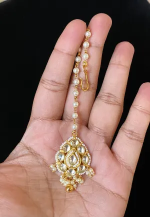 Pachi Kundan Maang Tika With Gold Finish HA24