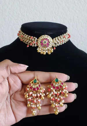 Pachi Kundan Pearl Choker with Gold Finish
