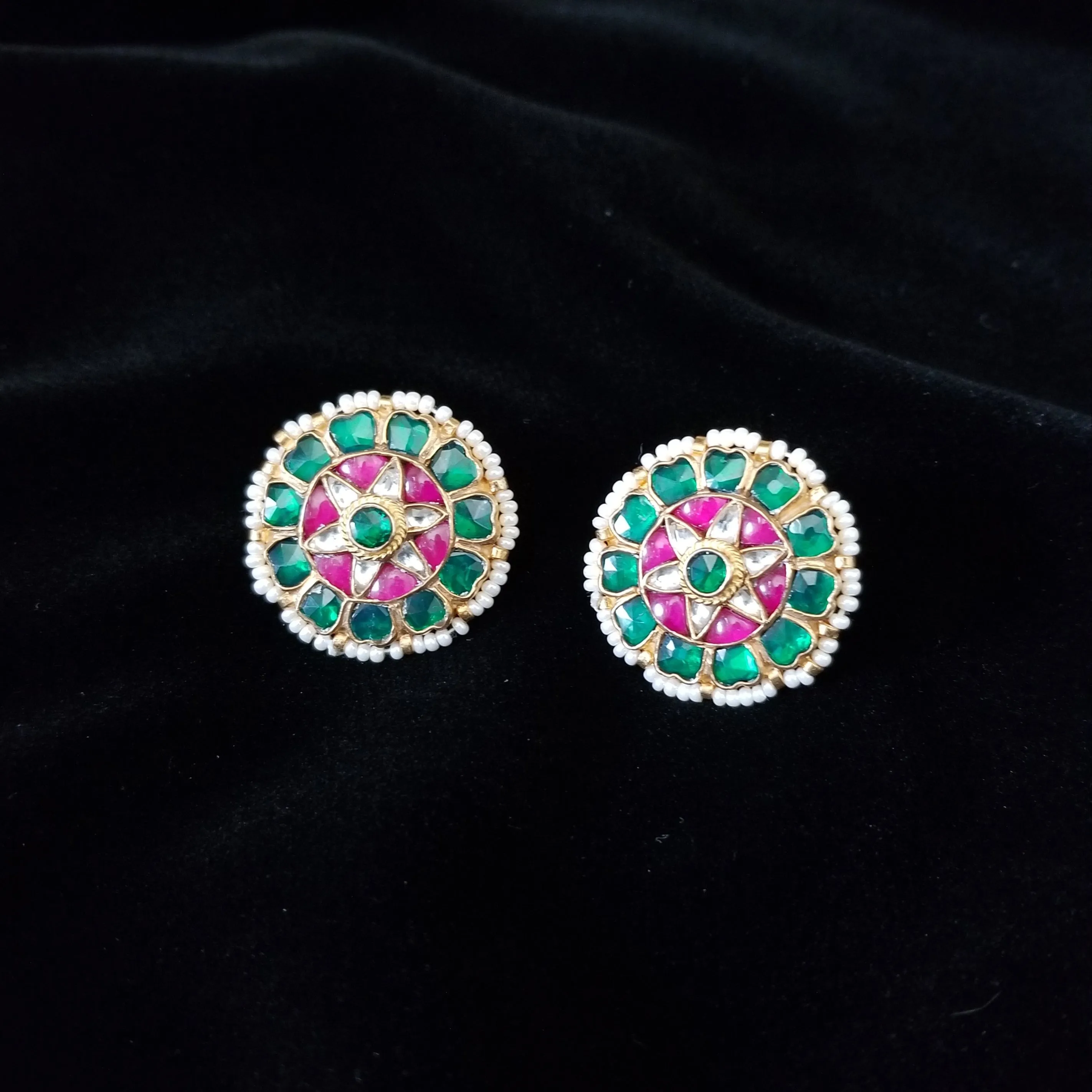 Pachi Kundan Studs With Hard Gold Plating