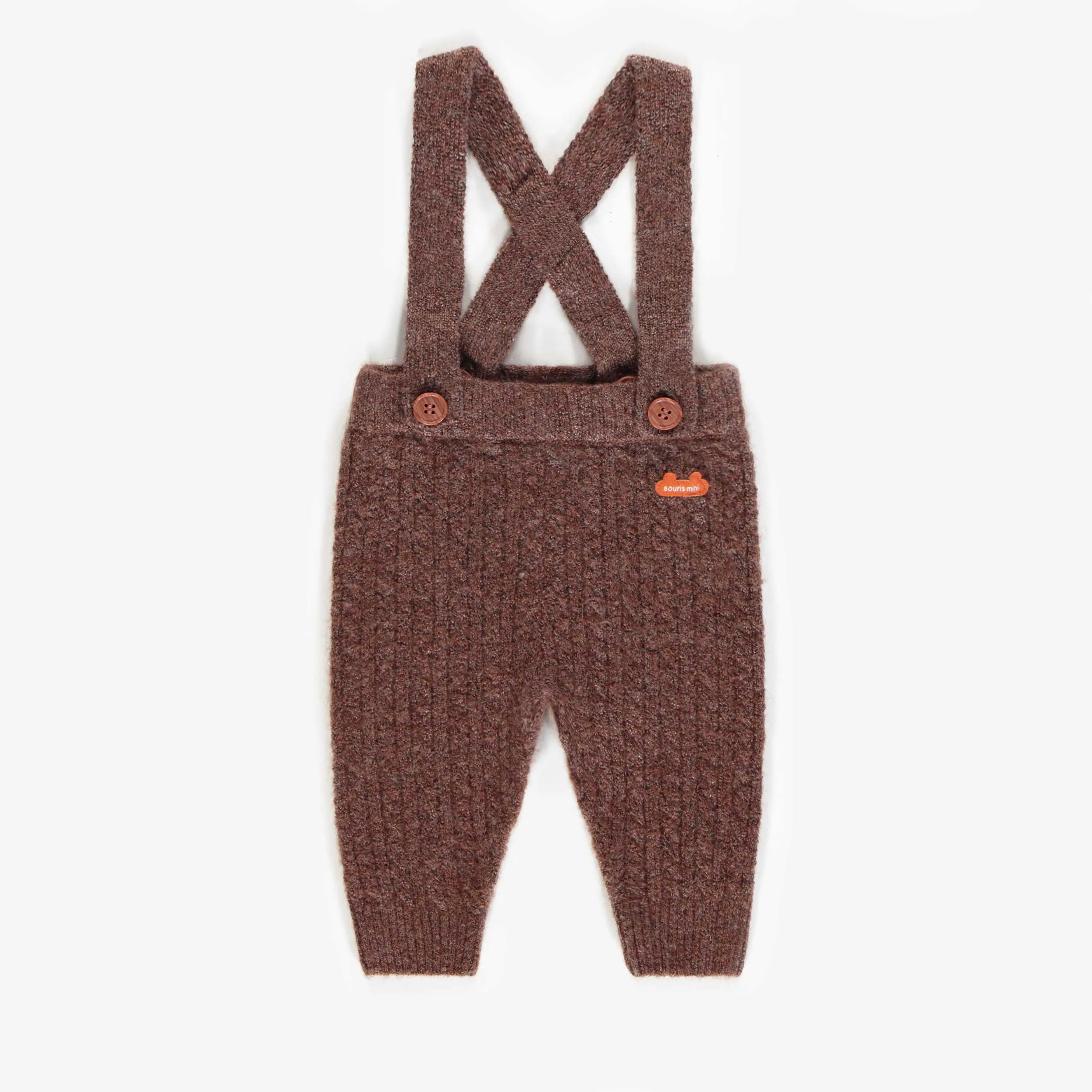 Pantalon à bretelles amovibles en polyester recyclées, naissance  || Pants with removable straps in recycled polyester, newborn