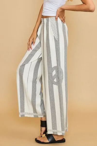 Peaceful Vibes Only Striped Wide Leg Pants