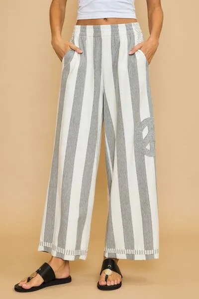 Peaceful Vibes Only Striped Wide Leg Pants