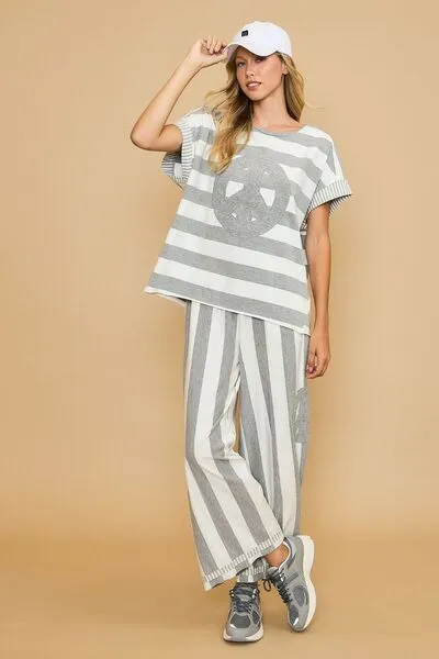 Peaceful Vibes Only Striped Wide Leg Pants