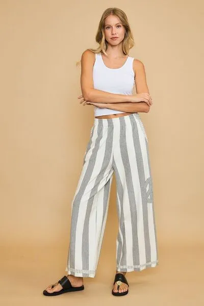 Peaceful Vibes Only Striped Wide Leg Pants