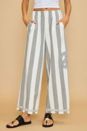 Peaceful Vibes Only Striped Wide Leg Pants