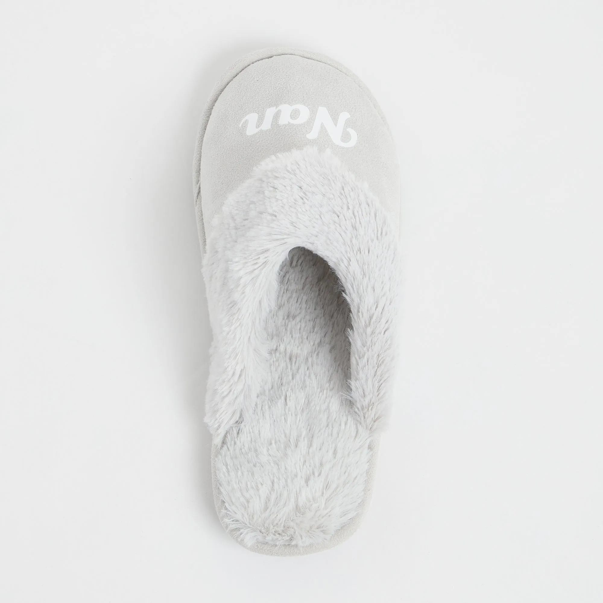 Personalised Ladies Grey Fur Slippers