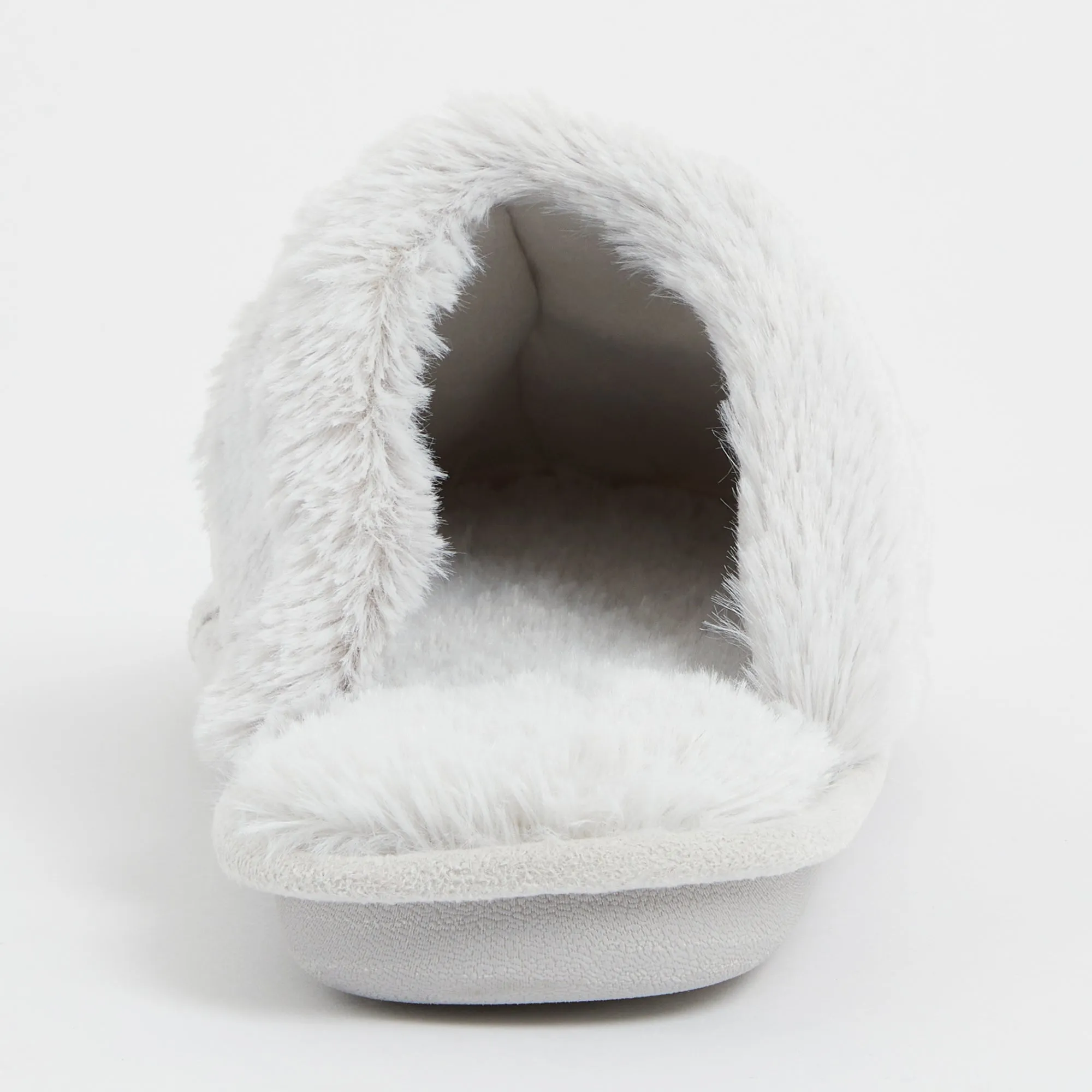 Personalised Ladies Grey Fur Slippers