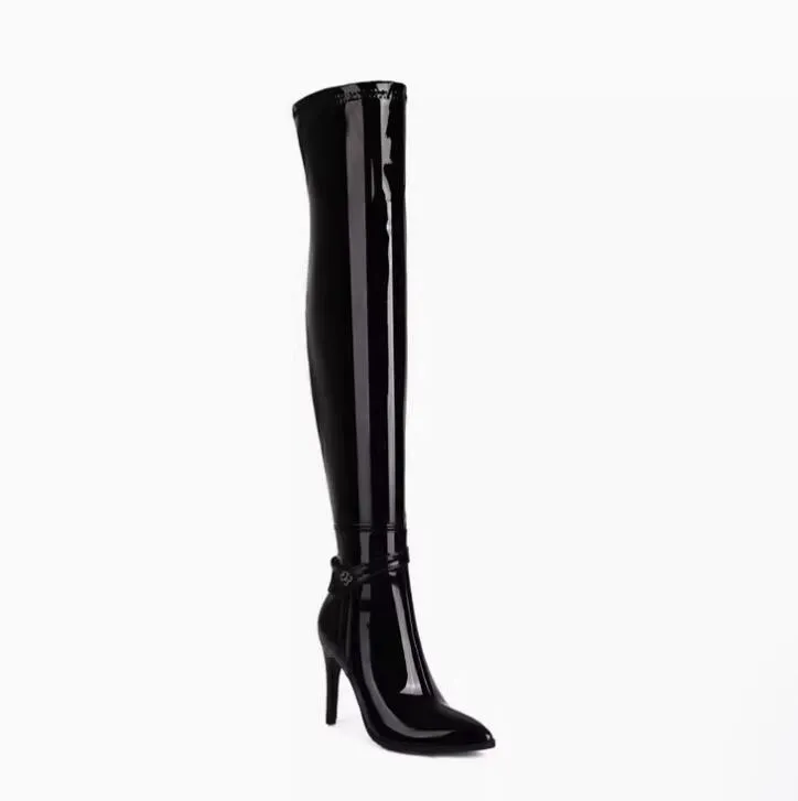 Petite Size 3 Knee High Pointy Heeled Boots TS72