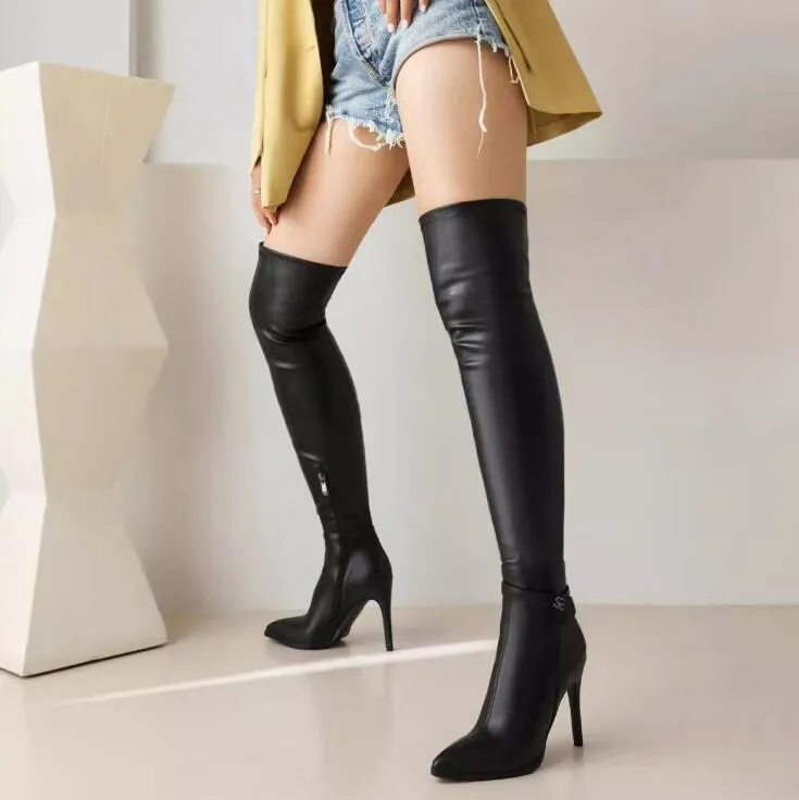 Petite Size 3 Knee High Pointy Heeled Boots TS72