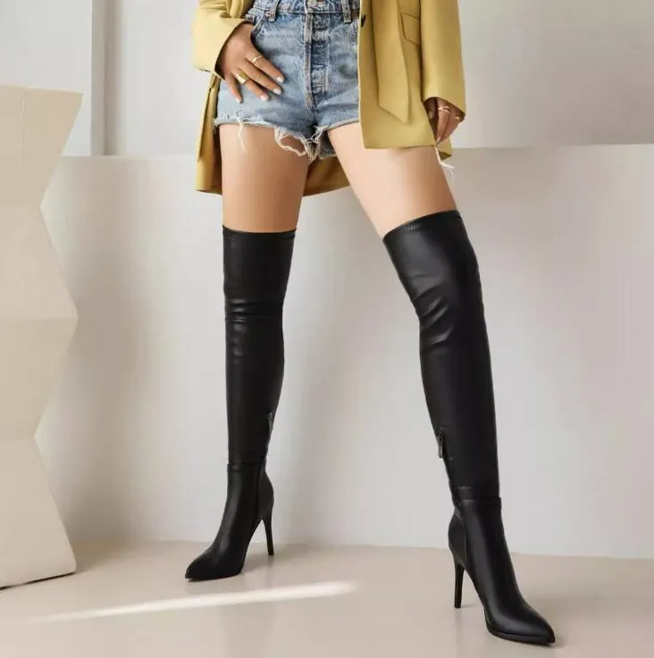 Petite Size 3 Knee High Pointy Heeled Boots TS72