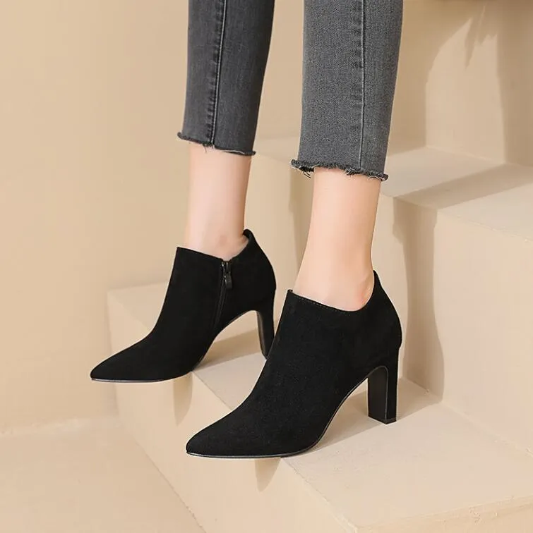 Petite Size Pointed High Heel Ankle Boots DS26