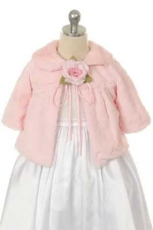 Pink Extra Soft Fur Half Coat for Girls